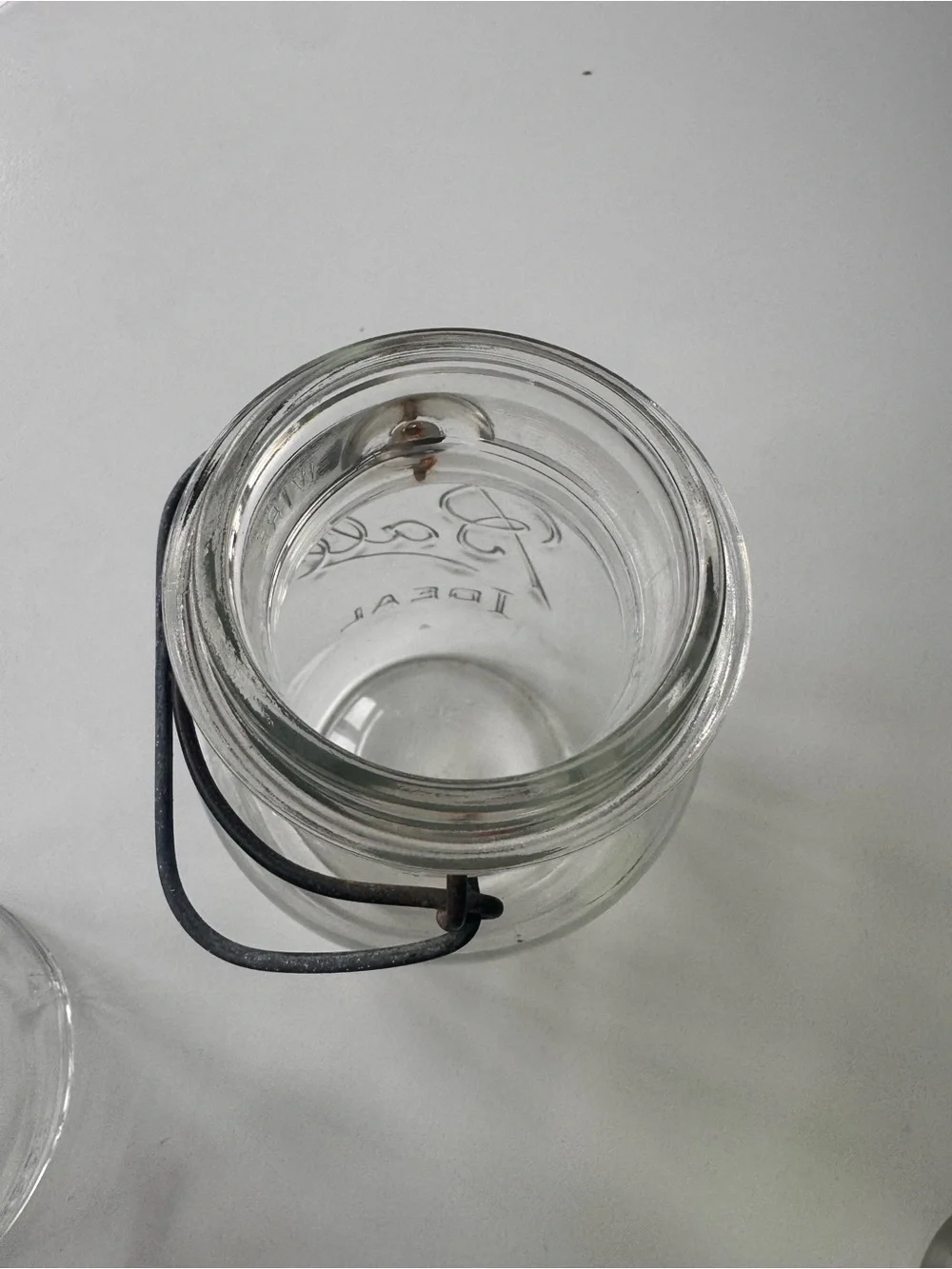 Vintage Ball Quart Clear Glass Airtight Storage Jar with Wire Bail Lid - Clear